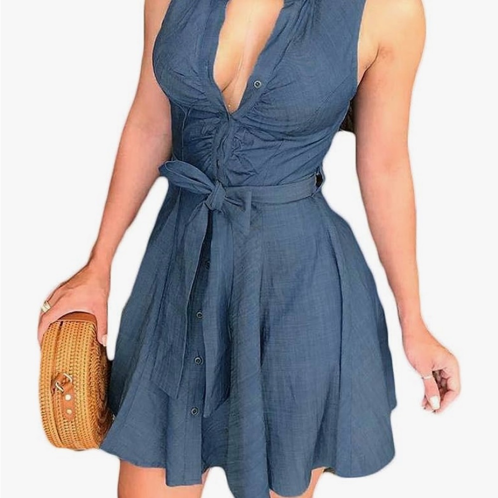 Jean-like dress perfect for picnic in the park
